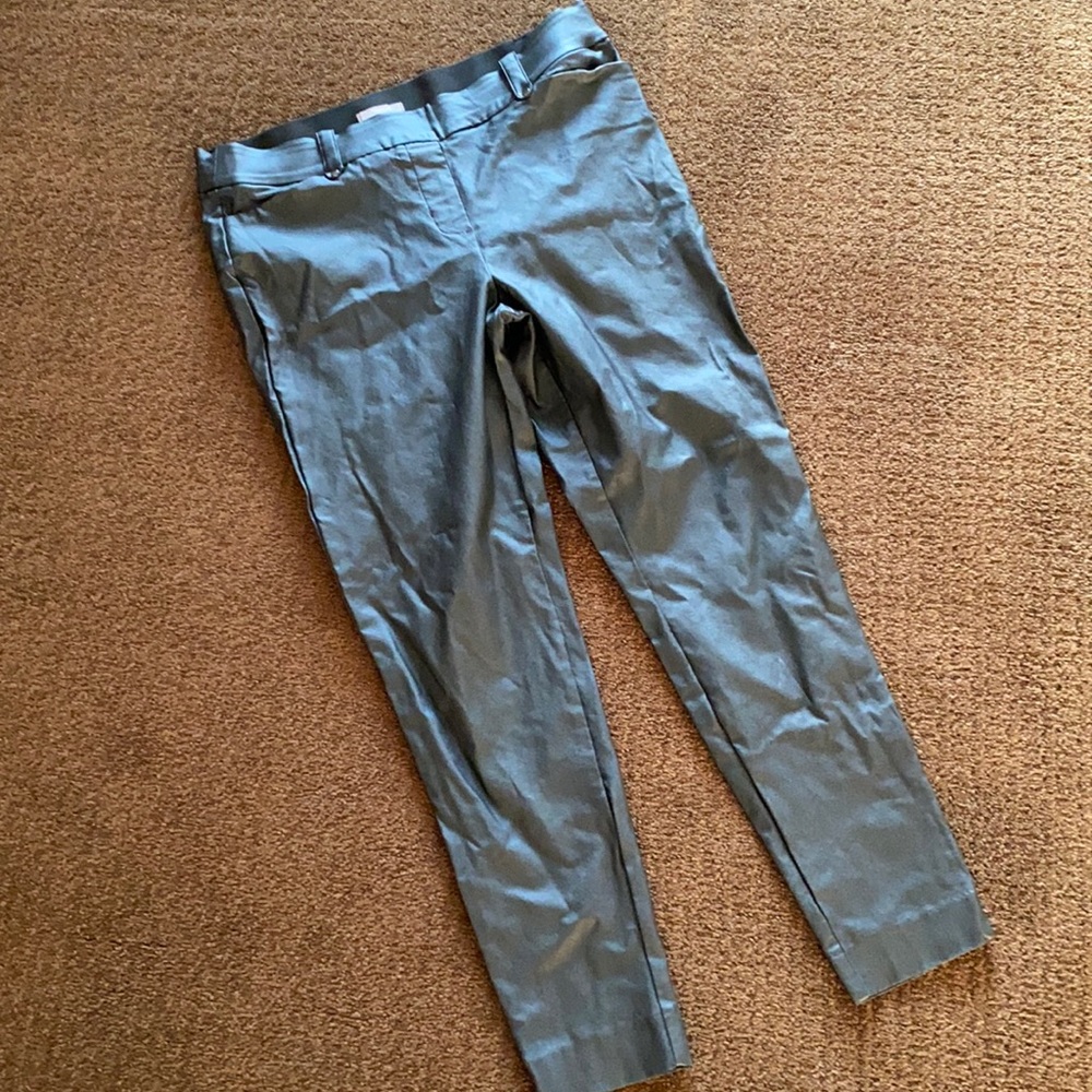 Black faux leather pants